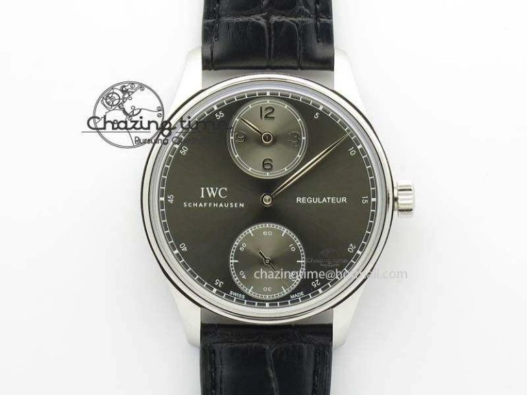 Portuguese IW544404 SS Gray Dial On Black Leather Strap A6498