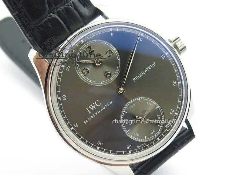 Portuguese IW544404 SS Gray Dial On Black Leather Strap A6498