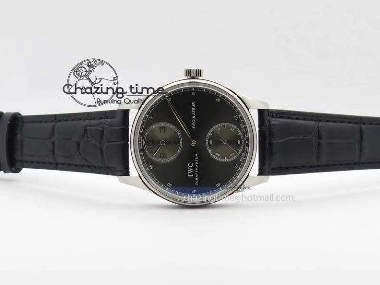 Portuguese IW544404 SS Gray Dial On Black Leather Strap A6498