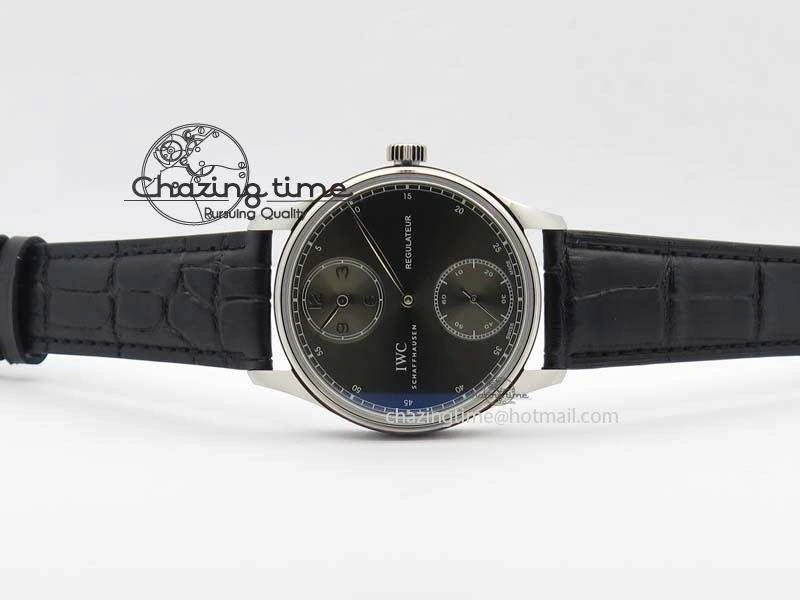 Portuguese IW544404 SS Gray Dial On Black Leather Strap A6498