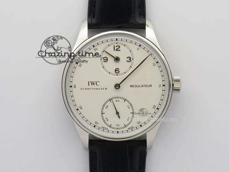 Portuguese IW544404 SS White Dial On Black Leather Strap A6498