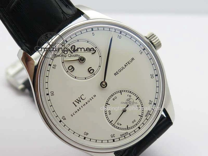 Portuguese IW544404 SS White Dial On Black Leather Strap A6498