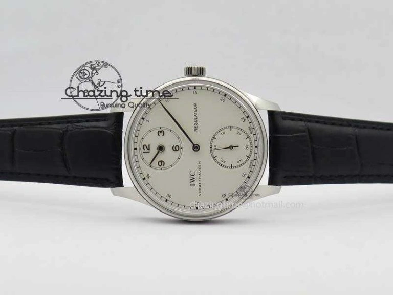 Portuguese IW544404 SS White Dial On Black Leather Strap A6498