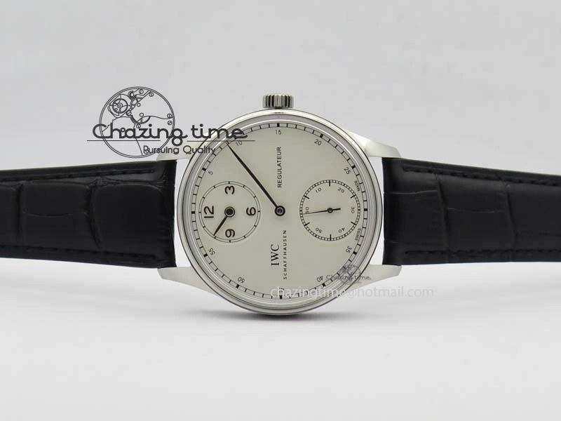 Portuguese IW544404 SS White Dial On Black Leather Strap A6498