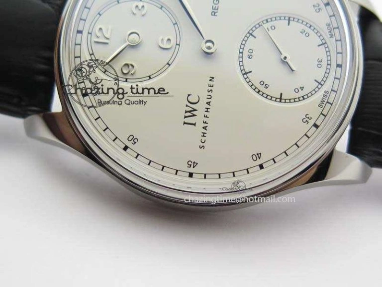 Portuguese IW544404 SS White Dial On Black Leather Strap A6498