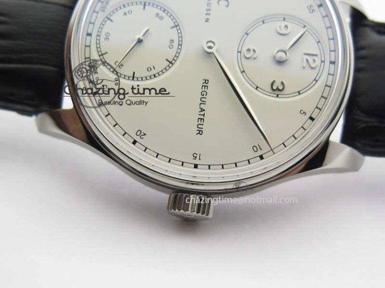 Portuguese IW544404 SS White Dial On Black Leather Strap A6498