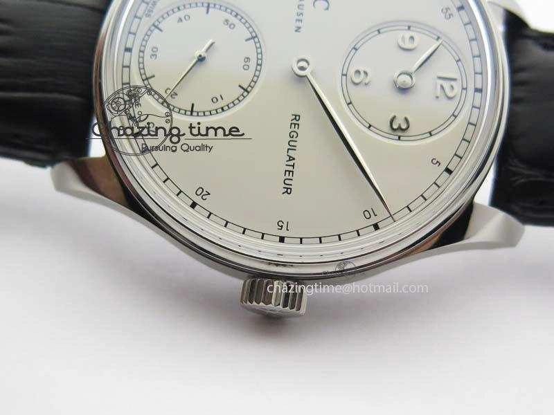Portuguese IW544404 SS White Dial On Black Leather Strap A6498