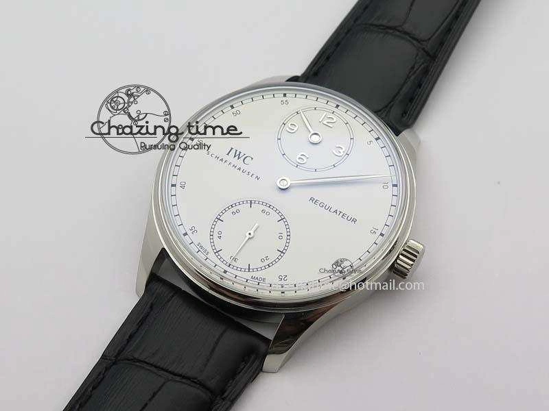 Portuguese IW544404 SS White Dial On Black Leather Strap A6498