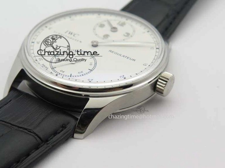 Portuguese IW544404 SS White Dial On Black Leather Strap A6498