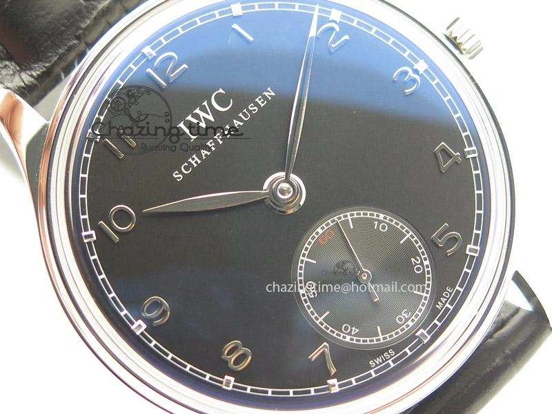 Portuguese IW545407 Black Dial ZF 1:1 Best Edition On Dark Blue Leather Strap