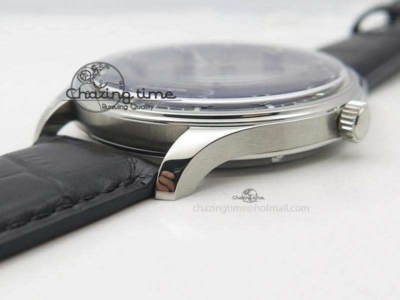 Portuguese IW545407 Black Dial ZF 1:1 Best Edition On Dark Blue Leather Strap
