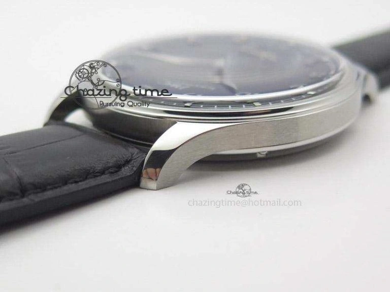 Portuguese IW545407 Black Dial ZF 1:1 Best Edition On Dark Blue Leather Strap