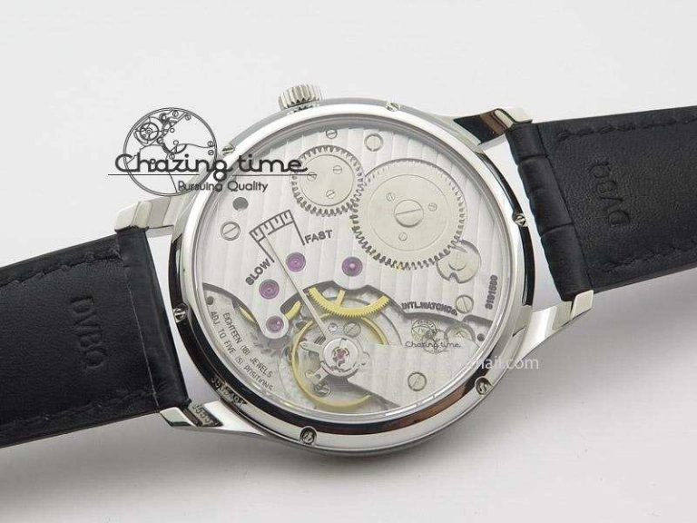 Portuguese IW545408 White Dial ZF 1:1 Best Edition On Dark Blue Leather Strap