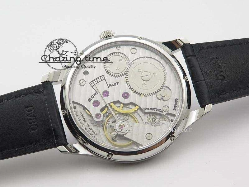 Portuguese IW545408 White Dial ZF 1:1 Best Edition On Dark Blue Leather Strap