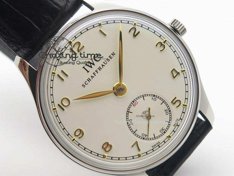Portuguese IW545408 White Dial ZF 1:1 Best Edition On Dark Blue Leather Strap
