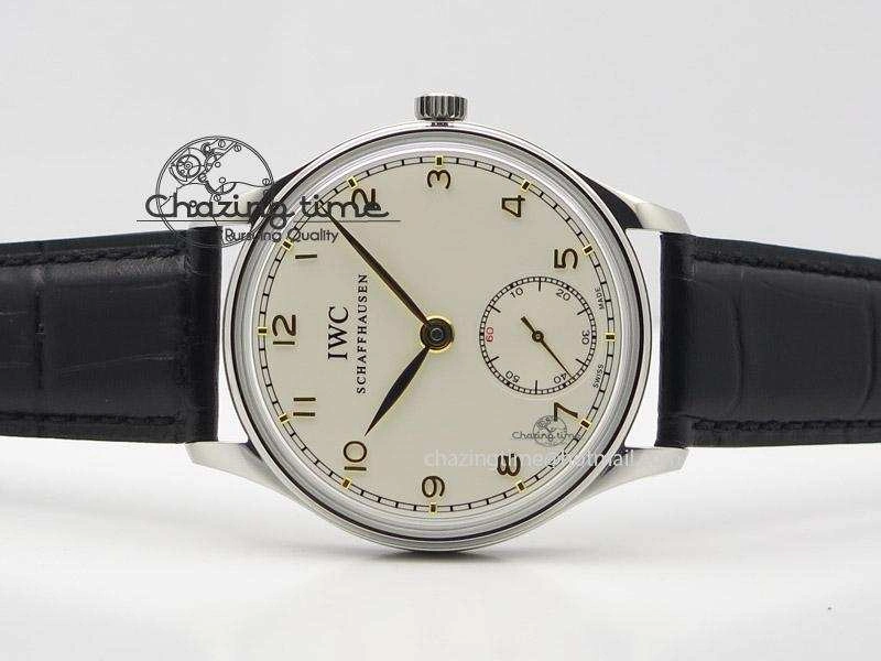Portuguese IW545408 White Dial ZF 1:1 Best Edition On Dark Blue Leather Strap