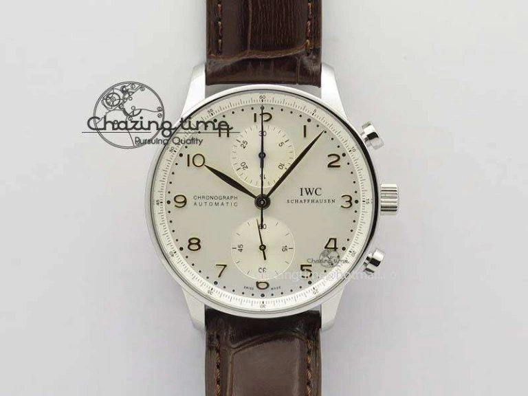 Portuguese IW545408 White Dial ZF 1:1 Best Edition On Dark Blue Leather Strap