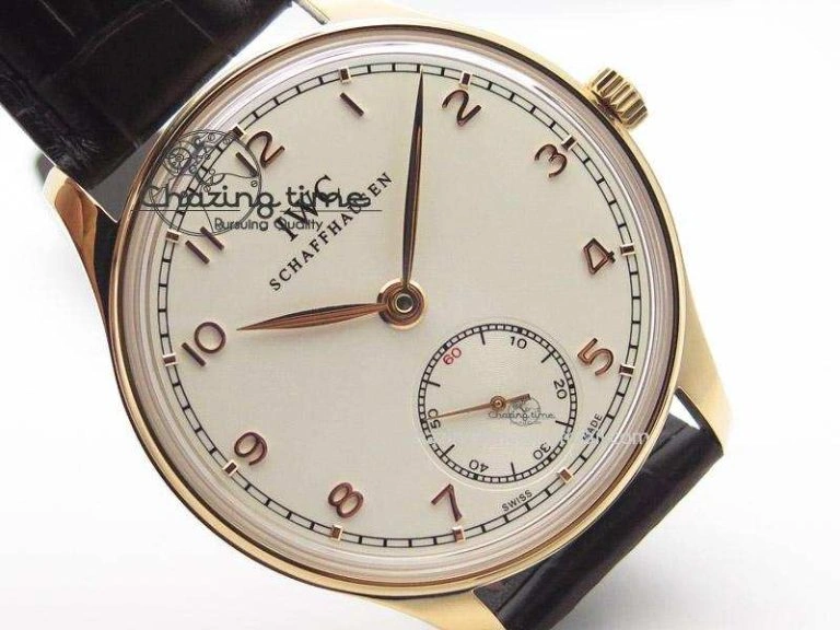 Portuguese IW545409 RG ZF 1:1 Best Edition White Dial On Brown Leather Strap A6498