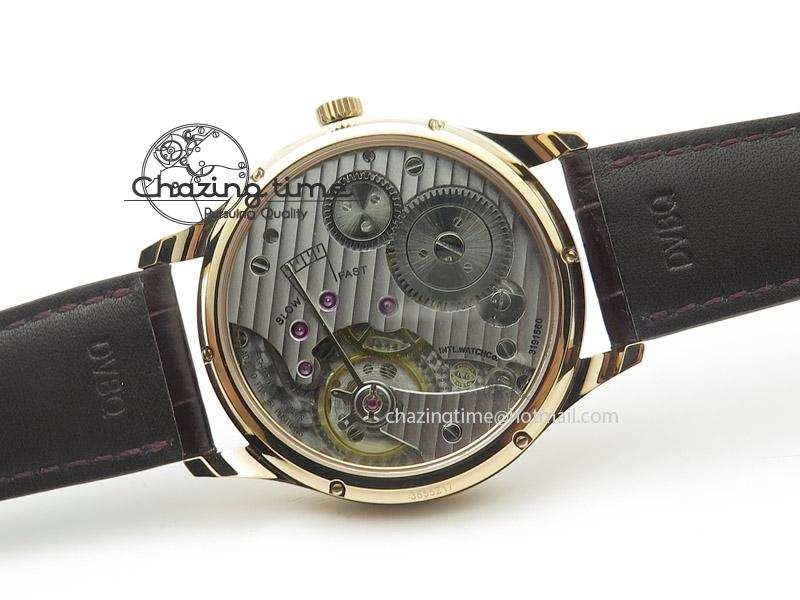 Portuguese IW545409 RG ZF 1:1 Best Edition White Dial On Brown Leather Strap A6498
