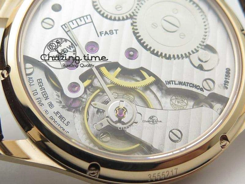 Portuguese IW545409 RG ZF 1:1 Best Edition White Dial On Brown Leather Strap A6498
