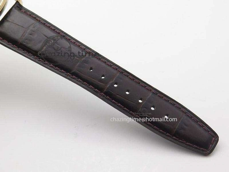 Portuguese IW545409 RG ZF 1:1 Best Edition White Dial On Brown Leather Strap A6498