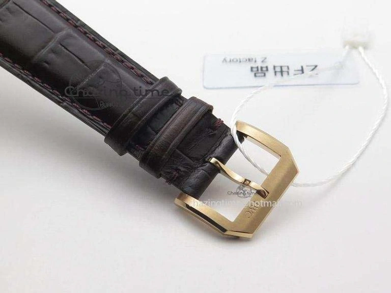 Portuguese IW545409 RG ZF 1:1 Best Edition White Dial On Brown Leather Strap A6498