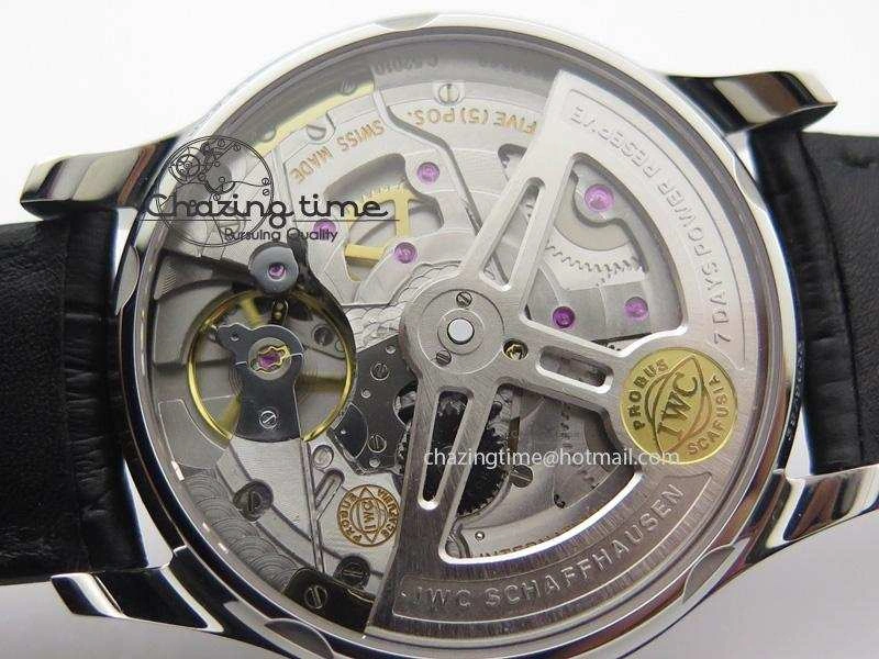 Portuguese Real PR IW500106 ZF 1:1 Best Edition Grey Dial On Black Leather Strap A52010 V3