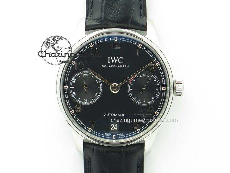 Portuguese Real PR IW500109 ZF 1:1 Best Edition Black Dial On Black Leather Strap A52010 V3