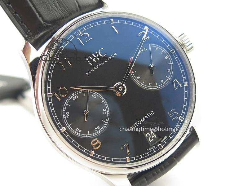 Portuguese Real PR IW500109 ZF 1:1 Best Edition Black Dial On Black Leather Strap A52010 V3