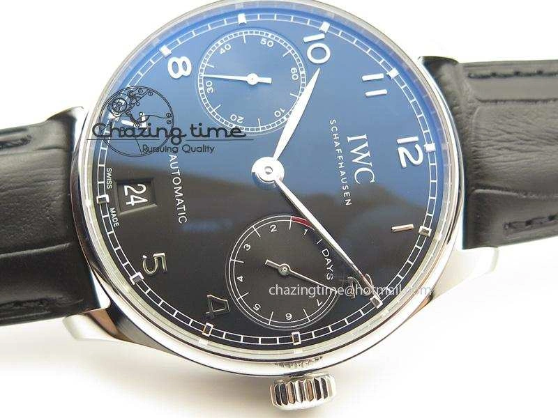 Portuguese Real PR IW500109 ZF 1:1 Best Edition Black Dial On Black Leather Strap A52010 V3