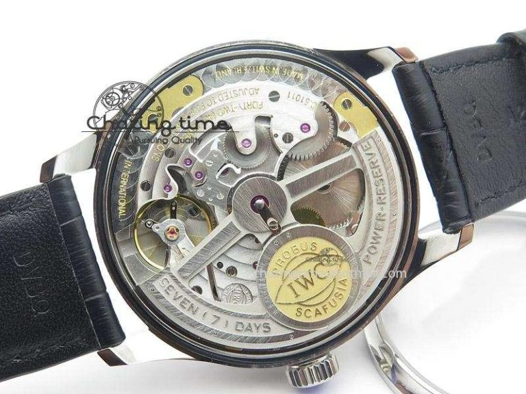 Portuguese Real PR IW500126 ZF 1:1 Best Edition Grey Red Dial On Black Leather Strap A52010 V2