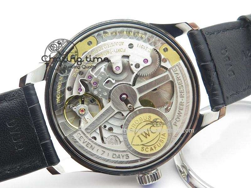 Portuguese Real PR IW500126 ZF 1:1 Best Edition Grey Red Dial On Black Leather Strap A52010 V2