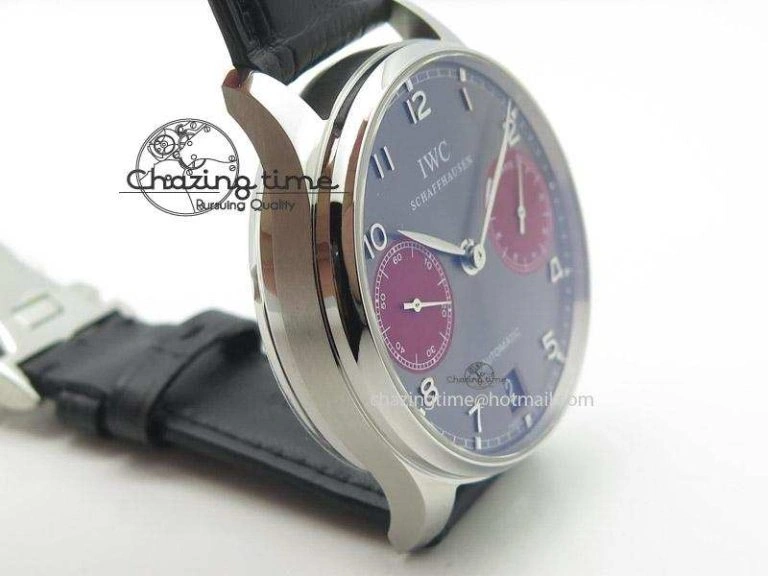 Portuguese Real PR IW500126 ZF 1:1 Best Edition Grey Red Dial On Black Leather Strap A52010 V2
