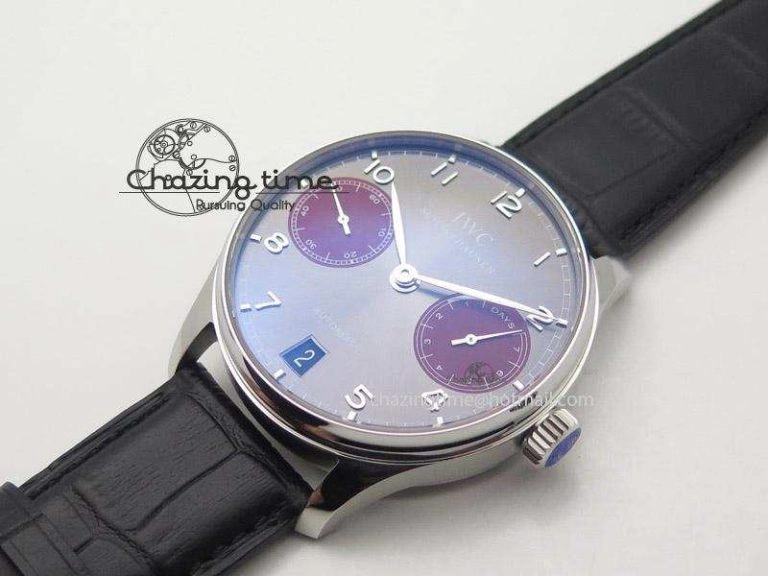 Portuguese Real PR IW500126 ZF 1:1 Best Edition Grey Red Dial On Black Leather Strap A52010 V2