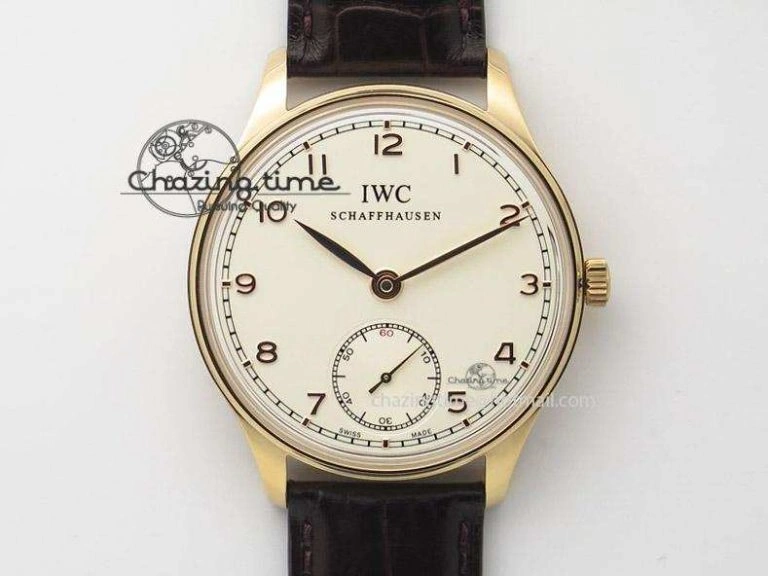Portuguese Real PR IW500127 RG ZF 1:1 Best Edition Grey Red Dial On Brown Leather Strap A52010 V2