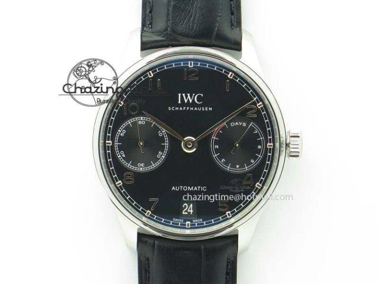 Portuguese Real PR IW500127 RG ZF 1:1 Best Edition Grey Red Dial On Brown Leather Strap A52010 V2
