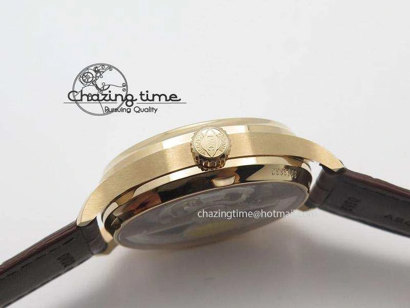 Portuguese Real PR IW500127 RG ZF 1:1 Best Edition Grey Red Dial On Brown Leather Strap A52010 V2