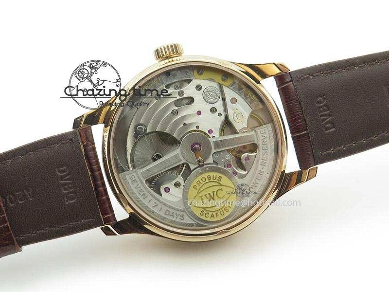 Portuguese Real PR IW500127 RG ZF 1:1 Best Edition Grey Red Dial On Brown Leather Strap A52010 V2