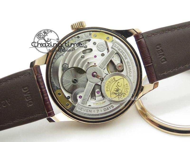 Portuguese Real PR IW500127 RG ZF 1:1 Best Edition Grey Red Dial On Brown Leather Strap A52010 V2