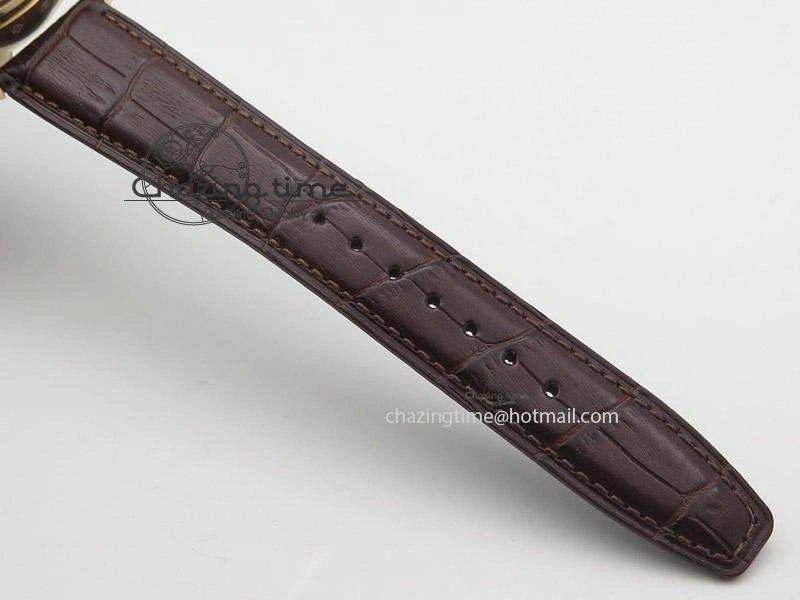 Portuguese Real PR IW500127 RG ZF 1:1 Best Edition Grey Red Dial On Brown Leather Strap A52010 V2