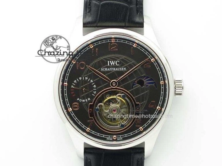 Portuguese Real PR IW500127 RG ZF 1:1 Best Edition Grey Red Dial On Brown Leather Strap A52010 V2