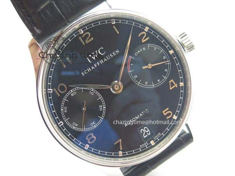 Portuguese Real PR IW500703 ZF 1:1 Best Edition On Black Leather Strap A52010