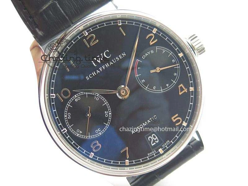Portuguese Real PR IW500703 ZF 1:1 Best Edition On Black Leather Strap A52010