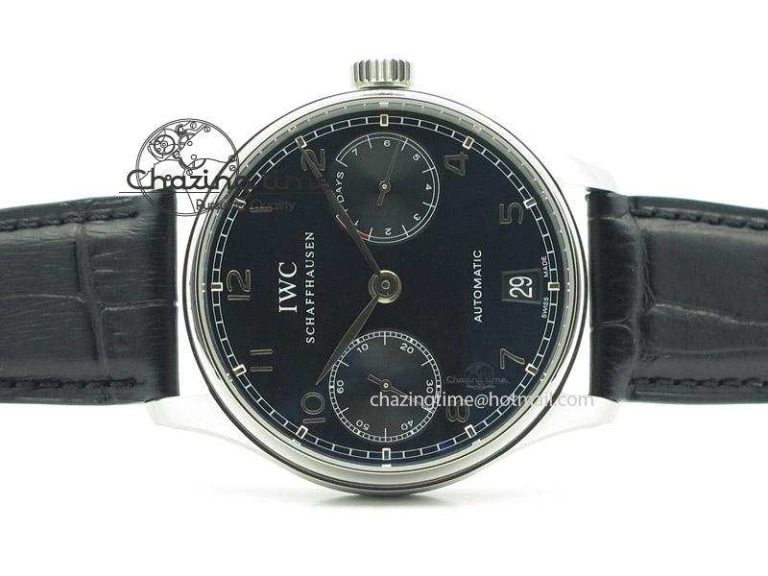 Portuguese Real PR IW500703 ZF 1:1 Best Edition On Black Leather Strap A52010