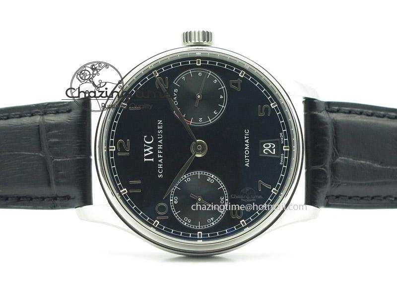 Portuguese Real PR IW500703 ZF 1:1 Best Edition On Black Leather Strap A52010