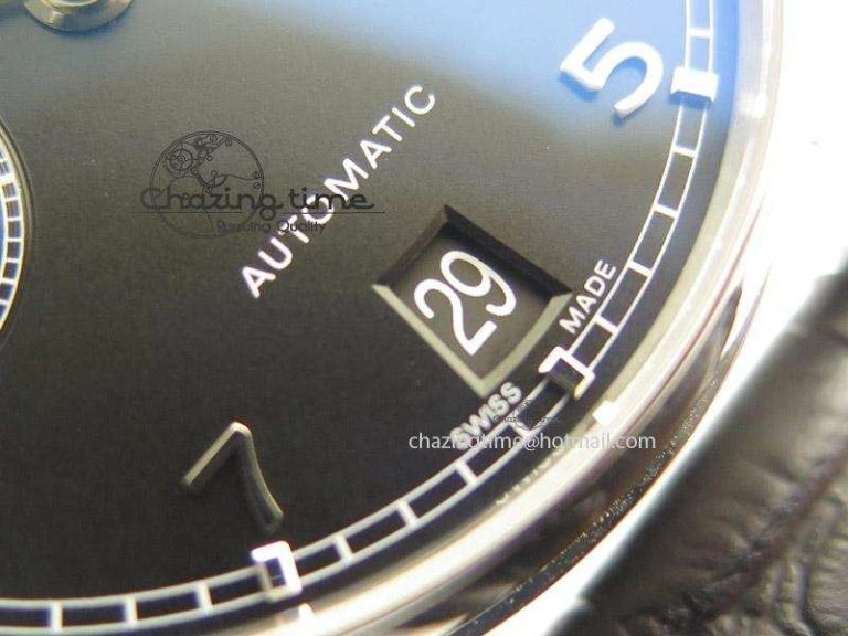 Portuguese Real PR IW500703 ZF 1:1 Best Edition On Black Leather Strap A52010