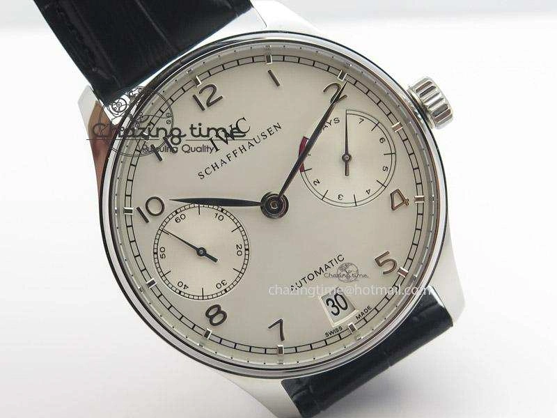 Portuguese Real PR IW500704 ZF 1:1 Best Edition On Black Leather Strap A52010