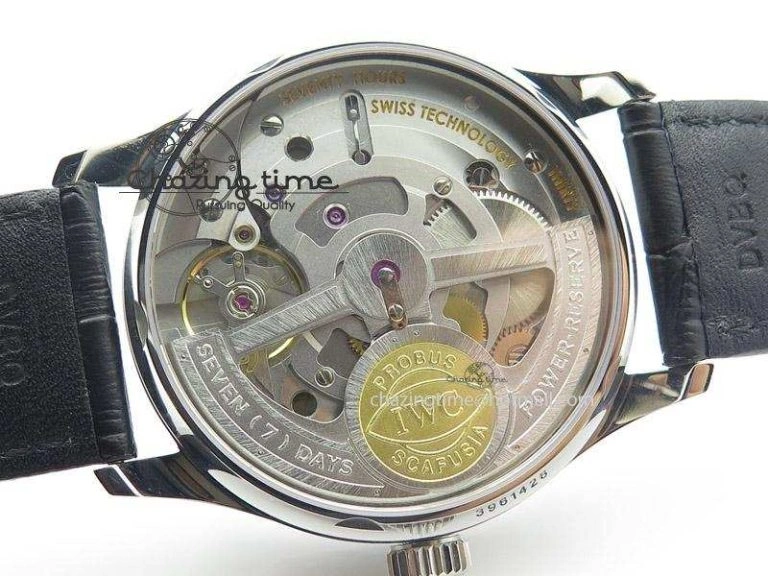 Portuguese Real PR IW500704 ZF 1:1 Best Edition On Black Leather Strap A52010