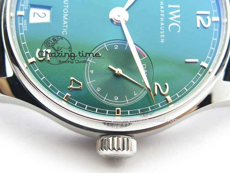 Portuguese Real PR IW500708 ZF 1:1 Best Edition Green Dial On Black Leather Strap A52010 V4