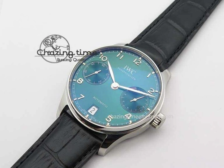 Portuguese Real PR IW500708 ZF 1:1 Best Edition Green Dial On Black Leather Strap A52010 V4